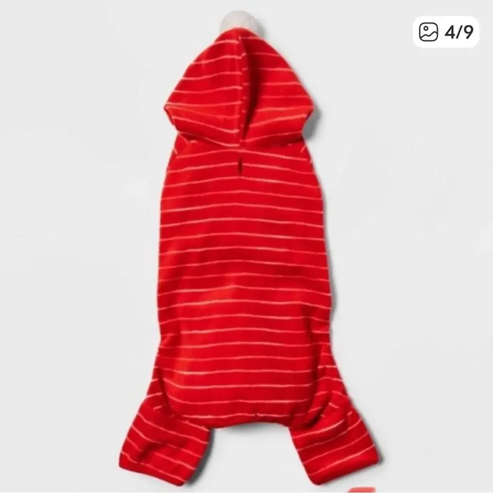 Pet Pajamas Red Hooded Stripe One piece by Wondershop S